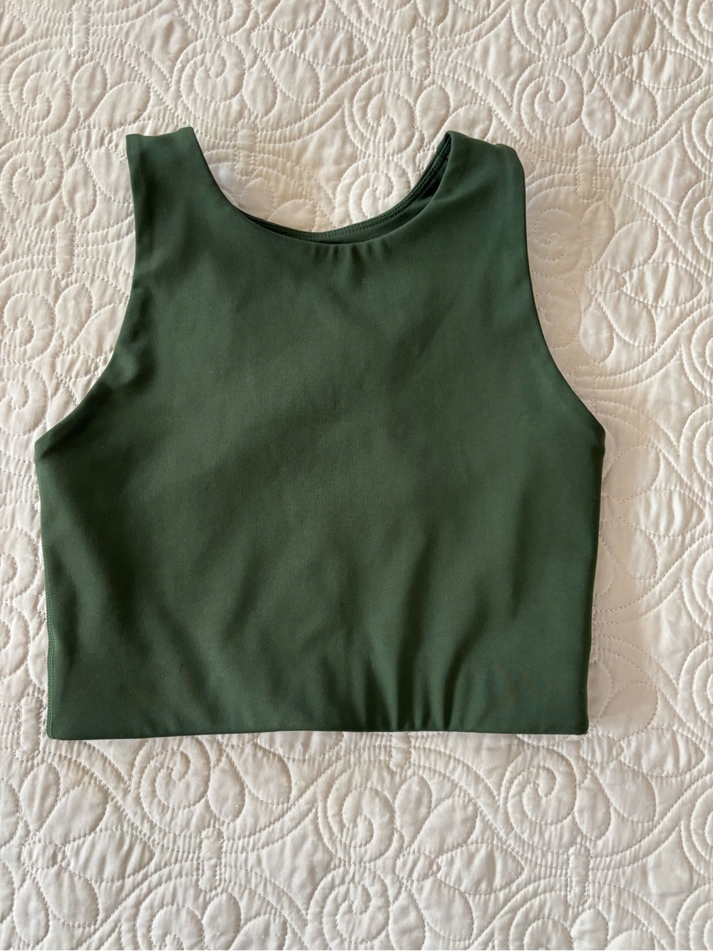 Girlfriend Collective Dylan Racerback Sports Bra in Moss